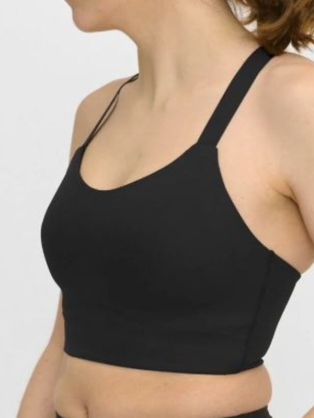 Organic Basics Black Molded Cup Active Cross Back Adjustable Strap Sports Bra - Picture 3 of 4